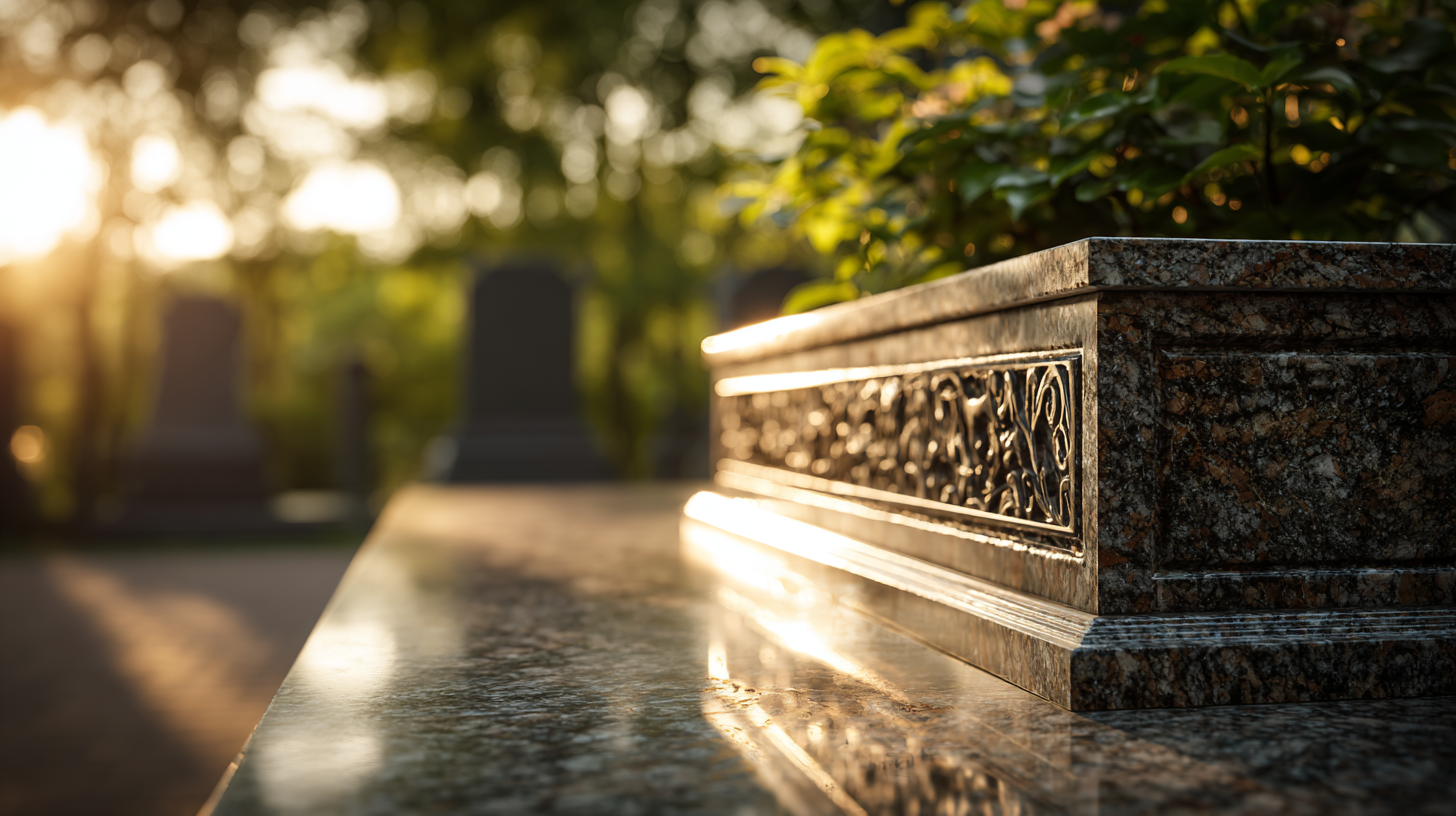 Skilled artisan crafting a memorial headstone with traditional tools in a bright workshop